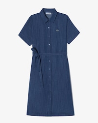 벨트형 반팔 셔츠 드레스