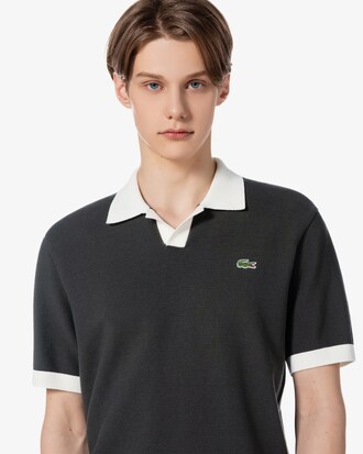 배색 카라 반팔 스웨터 폴로 셔츠