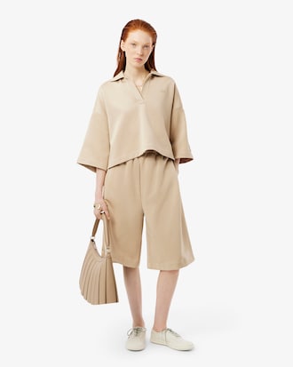 오버사이즈 더블 페이스 버뮤다 카프리 팬츠