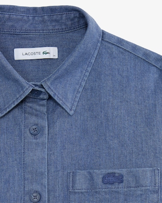 크롭 데님 아우터형 셔츠