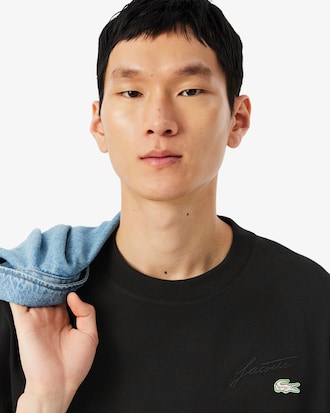 레터링 자수 클래식핏 반팔 티셔츠