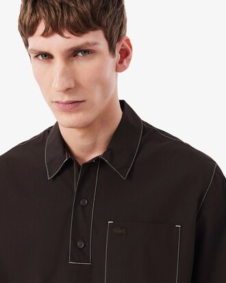 화이트 스티치 풀오버 셔츠