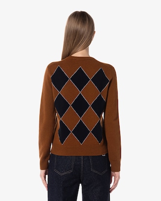 아가일 크루넥 스웨터