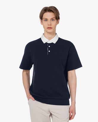 오버핏 밀라노 배색 카라 폴로 셔츠