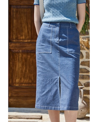 뉴 데님라이크 스커트