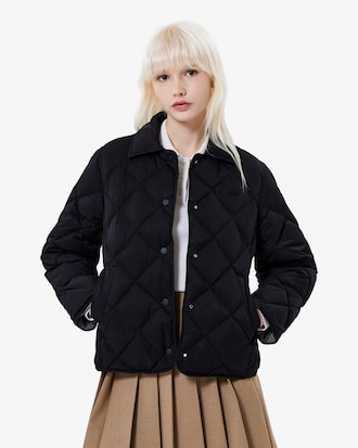 다이아퀼팅 경량 카라 다운