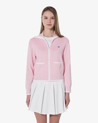 컬러티핑 윙카라 집업 스웨터