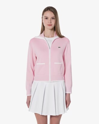 컬러티핑 윙카라 집업 스웨터