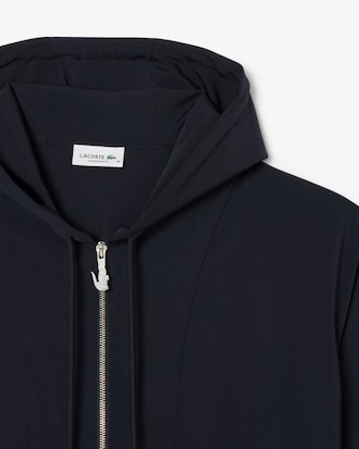 울혼방 후드 하프집업 점퍼