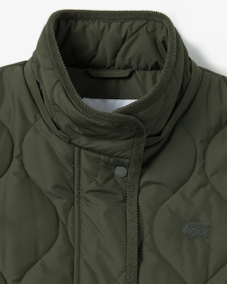 크롭 웨이브 퀼팅 점퍼