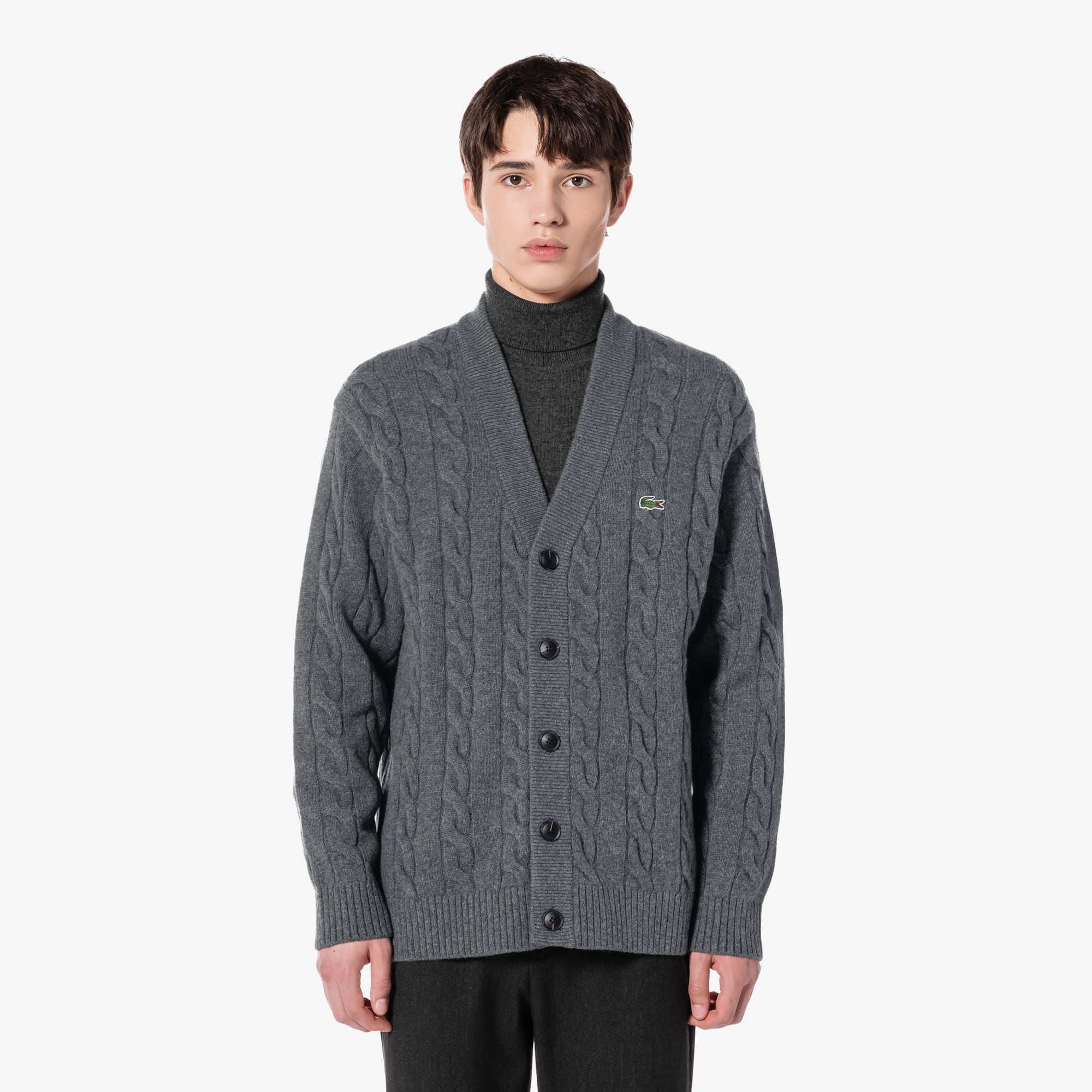 케이블 V넥 가디건 - 라스트 찬스 - New 2025 | Lacoste