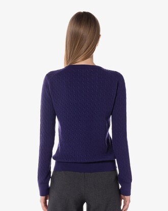 케이블 크루넥 스웨터