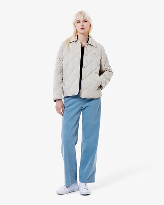 다이아퀼팅 경량 카라 다운