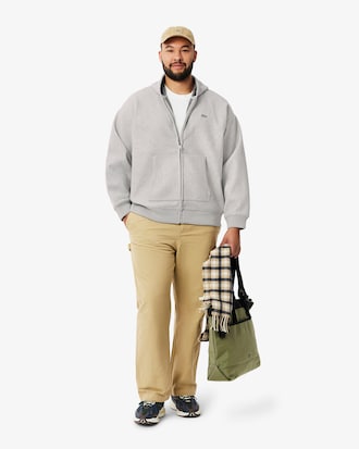 플란넬 후드 집업