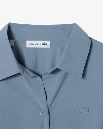 플레어 반팔 셔츠 드레스