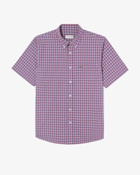 반팔 포플린 체크 셔츠