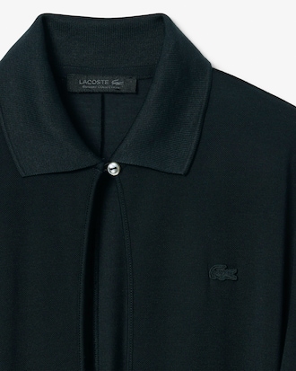 나노 실크 슬림핏 롱슬리브 폴로 맥시 드레스