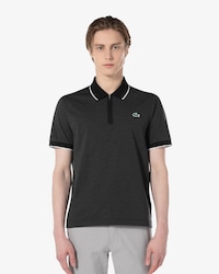 멜란지 반집업 반팔 폴로