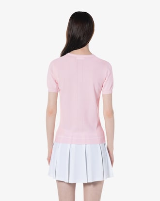 컬러티핑 반팔 라운드 스웨터