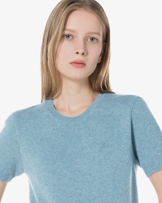 알파카 울 반팔 스웨터