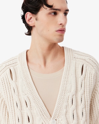 루즈핏 오픈워크 케이블 가디건