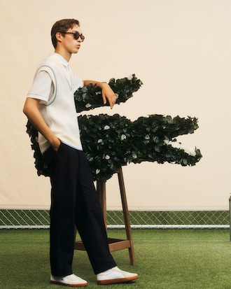 남성 Baseshot Pro 레더 스니커즈