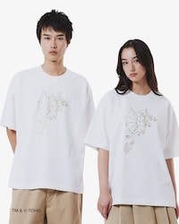 라코스테 X 고질라 킹 기도라 티셔츠