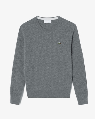 케이블 크루넥 스웨터