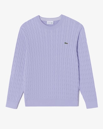 케이블 긴팔 크루넥 풀오버