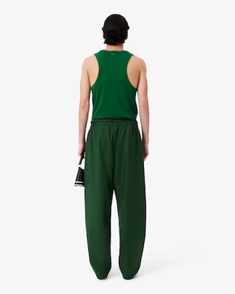 남성 울 트윌 더블 웨이스트 트랙 팬츠