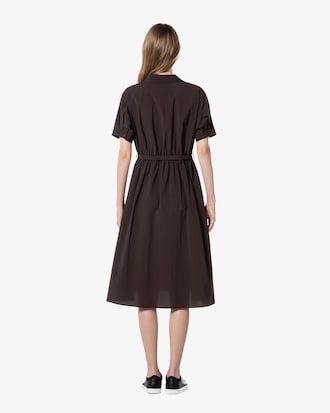 플레어 반팔 셔츠 드레스