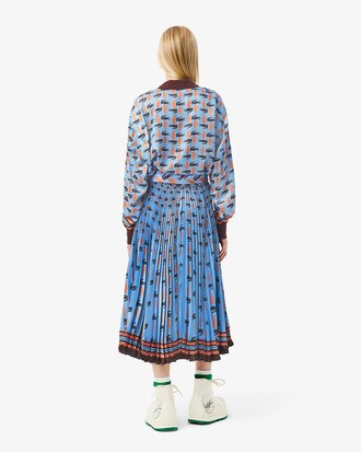 크록 패턴 새틴 드레스