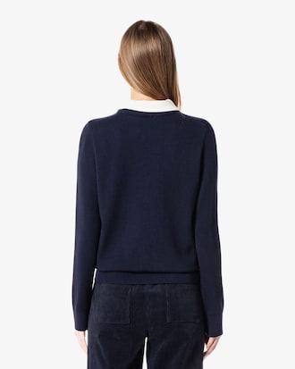 카라 탈부착 크루넥 스웨터