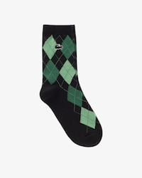 여성 팬시 아가일 중목 양말