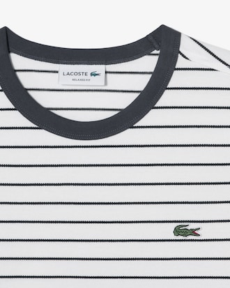 핀 스트라이프 피케 티셔츠