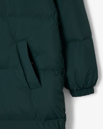 후드 롱 다운 점퍼