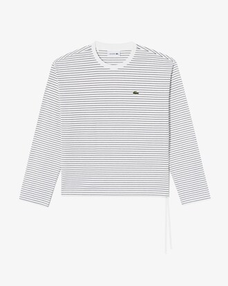 스트라이프 리본 긴팔 티셔츠