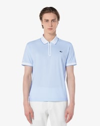 멜란지 반집업 반팔 폴로