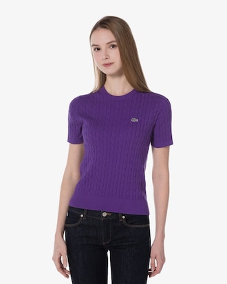 케이블 반팔 크루넥