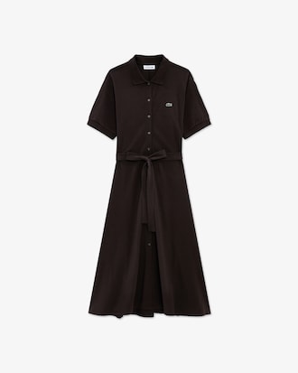 핏앤플레어 반팔 피케 드레스