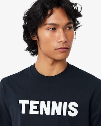 테니스 레터링 그래픽 반팔 티셔츠