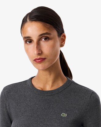 립조직 슬림핏 긴팔 티셔츠