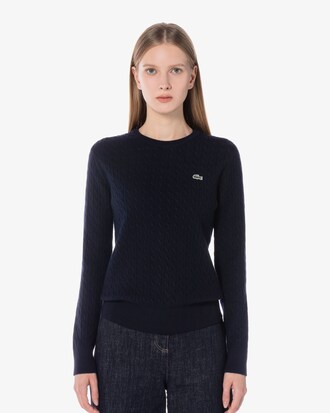 케이블 크루넥 스웨터