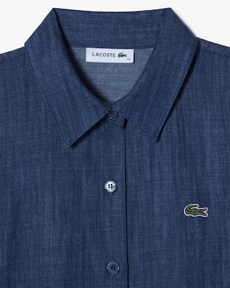 벨트형 반팔 셔츠 드레스