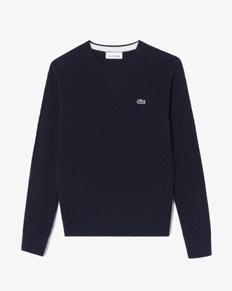 케이블 크루넥 스웨터