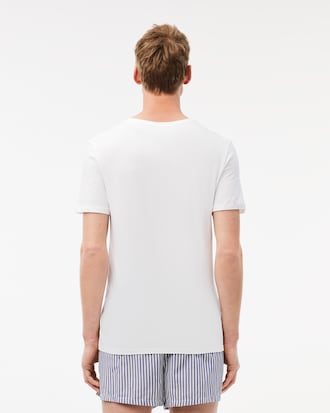 남성 슬림핏 브이넥 면 라운지 웨어 티셔츠 3PACK