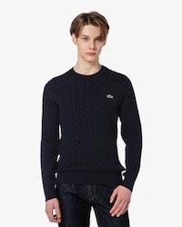 케이블 긴팔 크루넥 풀오버