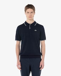 컬러티핑 반팔 폴로 스웨터