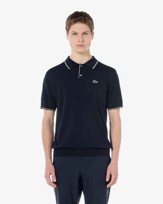 컬러티핑 반팔 폴로 스웨터