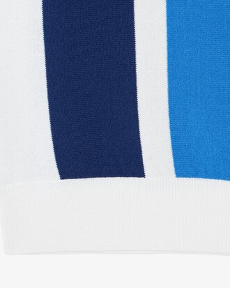 스트라이프 반팔 폴로 스웨터